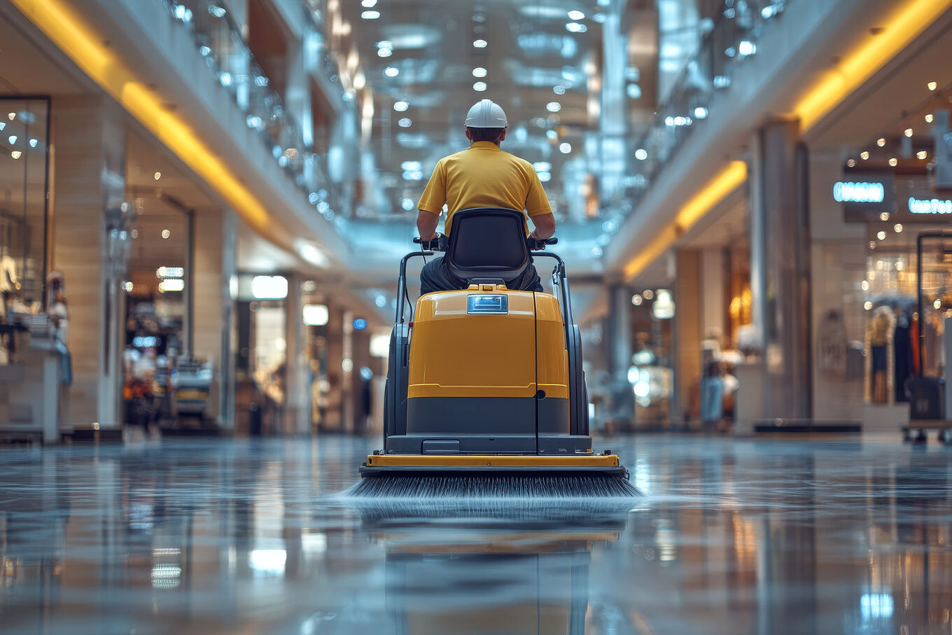 Industrial floor cleaning