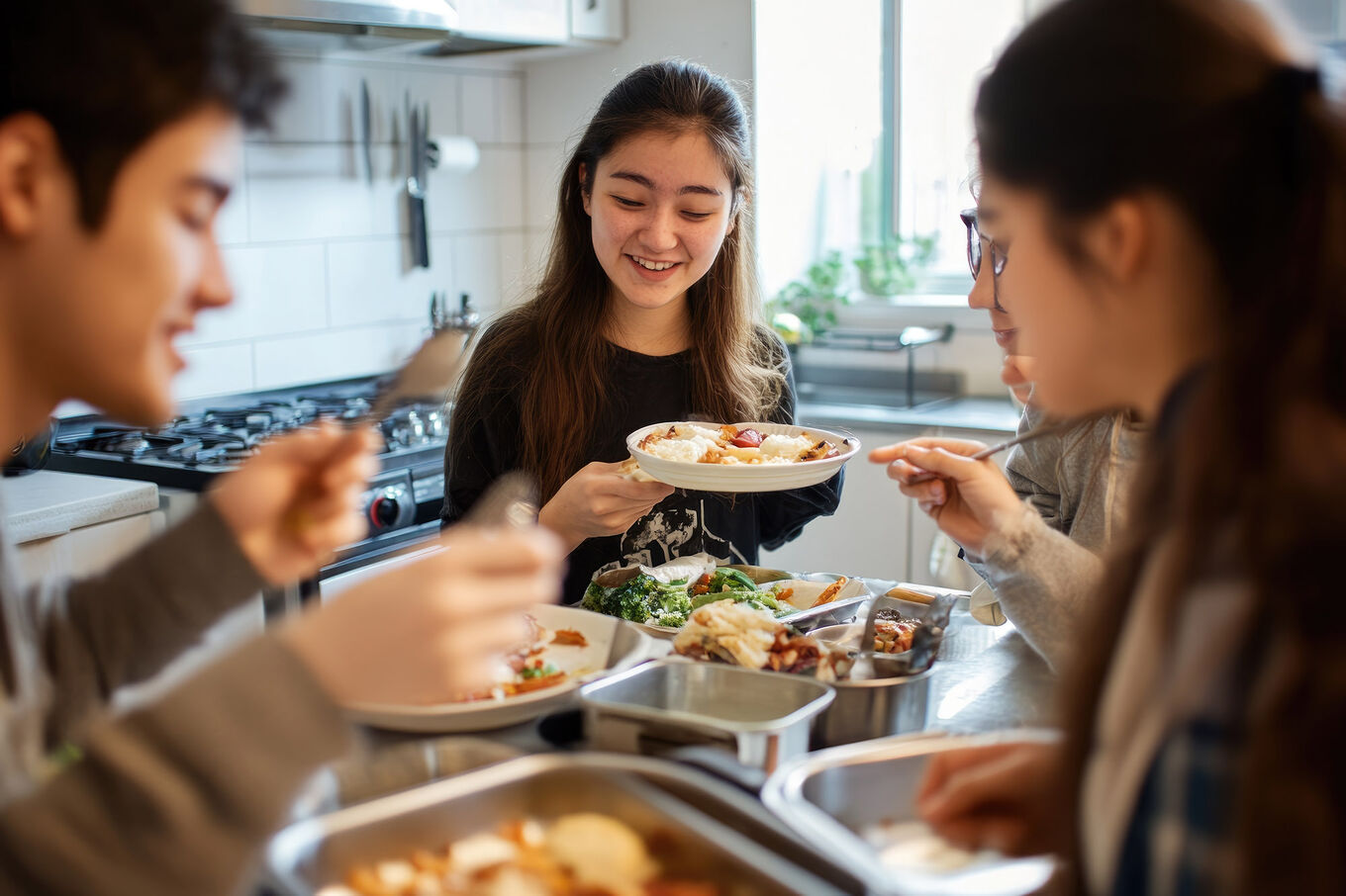 Group of friends sharing a meal