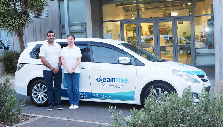 Clean Me team in front of car